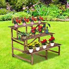 94605 Tier Outdoor Ladder Style Plant Stand Natural Fir 751125994605