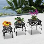 94650 Piece Metal Outdoor Plant Stand Set Square Brown 751125994650
