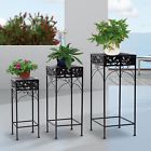 94681 Piece Metal Plant Stand Set Black Iron Frame 751125994681