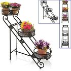 3round 96708 Metal Planter Stand Black
