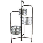 9734212 Home Garden Three Tiered Planter Metal Stand Flowers 098111250506