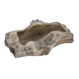 A And B Home 805845006282 A&b Haven Natural Wood Medium Cement Planter Brown