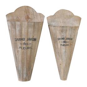 A And B Home 805845410737 A&b Grand Jardin Natural White Wash Conical Wall Off-white