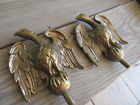 A5770 Unbranded Vintage Brass Eagle Toppers Flag Pole Military Marker Clock