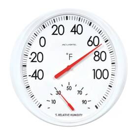 Acurite 00324di 13.5 Inch Indoor/outdoor White Analog Thermometer/hygrometer