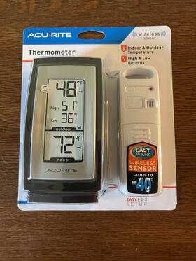 00831a3 Acurite Digital Thermometer With Indoor / Outdoor Temperature Black New