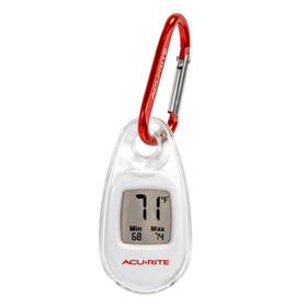 Acurite 072397003339 Portable Digital Thermometer For Indoor Or Outdoor Temperature With Carabiner
