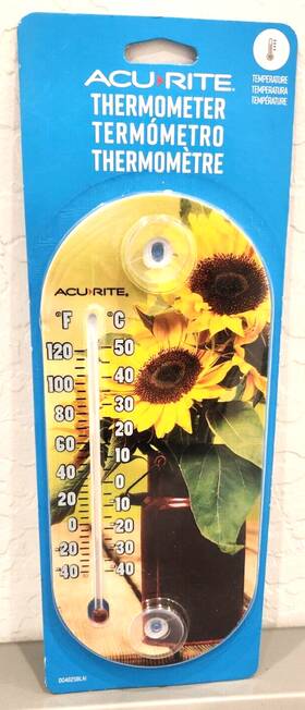 Acurite 072397004626 New Acu-rite Sunflower Indoor Or Outdoor Thermometer Suction Cup