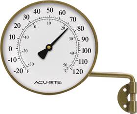 00334 Acurite 744110820232 Brass 4-inch Swivel Thermometer 3.5 Inch