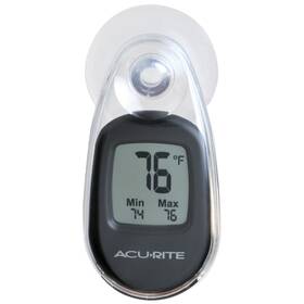 00318 Acurite 745176309587 Indoor Outdoor Suction Cup Digital Thermometer Black