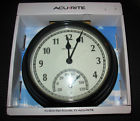 Acurite Outdoor Black Traditional Thermometer With Quartz Wall Clock 8.5 072397024235