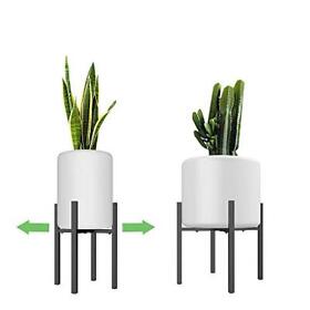 Adjustable Metal Plant Stand 9.5 To 15 Inches Mid Century Modern
