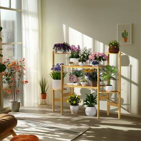 Nnn8nsj1t6 Aesome Unique Shape Wooden Plant Shelf Rack Book Photo Display Holder Fr Indoor Outdoor