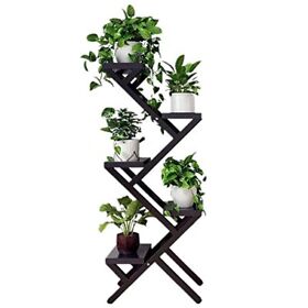Ai Li Chen 5 Tier Potted Plant Stand Rack Wood Multiple Flower Pot Holder