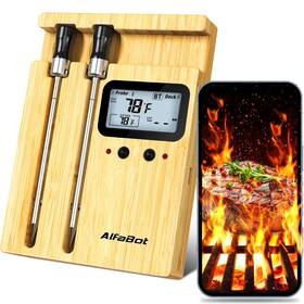 Alfabot 680358249261 Wireless Meat Thermometer Digital 2 Probes Improved Stability