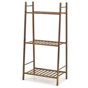 Zmwv546-b Alpulon Plant Stand 38.5 Inch X12.5 X20 Brown Bamboo Wood Ladder Decorative 3-tier