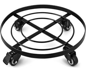 Amagabeli 16inch Metal Plant Caddy Heavy Duty Iron Potted Stand With Wheels
