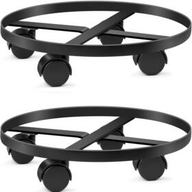 Amagabeli Garden & Home 895242600493 2 Pack 14 Inch Metal Plant Caddy Heavy Duty Stand With Wheels Iron Potted R