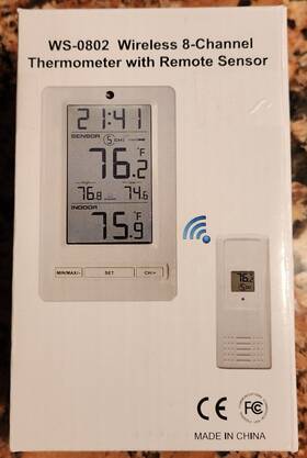 Ambient Weather 816982017833 Wireless 8-channel Thermometer With Remote Sensor