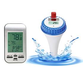 Wt0224 Amtast Wireless Thermometer 300 Feet Long Connection Solar Temperature Gauge Pool Te