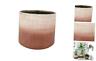 Amze19-01a Rivet Rustic Stoneware Crosshatch Indoor Outdoor Flower Medium Planter Coral