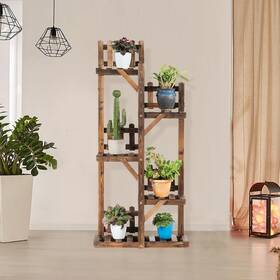 M35-8gt65 Angeles Home Plant Stand Flower Rack 51.5 Inch X 24 10 Wood Indoor/outdoor Brown
