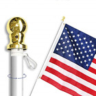 Anley.flagpole.tanglefree.silver.fba Anley Feet No Tangle Spinning Flagpole Aluminum Wall Mount Flag