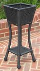 3189-ab Antique Patio Id Steel 3185250 Resin Wicker 2-tier Plant Black Stand