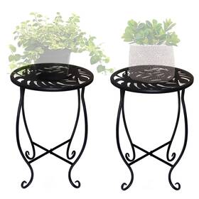 Aonagi 733039969801 15 Inch Tall Metal Plant Stand 8 Wide Round For Flower Pot Rustproo