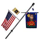 Aone-fp1h-56b Tangle Free Aluminum Flagpole For Grommet Or House 696233394537