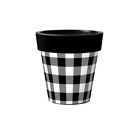 Ap12089 Studio Black White Check Art Planter 843259135853