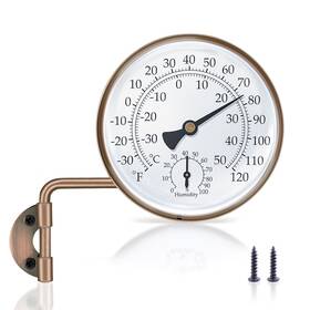 Wdj01 Aqqwxyq 4 Inch Brass Outdoor Thermometer Outside Decorative For Patio W