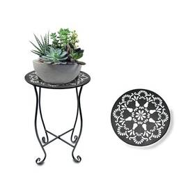 Arbuxzuy 758283798472 Plant Stand For Flower Pot 10-inch Round Metal Indoor