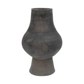 Artissance 680599322037 Pottery Vase With Large Opening 17 Inch Tall Grey