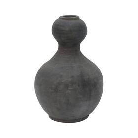 Artissance 680599322068 Pottery Gourd-shaped Vase 13 Inch Tall Gray Grey