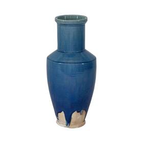 Artissance 684357975138 Long Neck Round Vase 12 Inch Tall Antique Blue