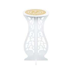 Asian Home 729270921081 Beautiful White Pvc Board Flower Plant And Vase Stand Display With Intricate