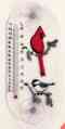 Aspects188 Aspects Window Cardinal-chickadee Thermometer Therm