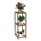 Atento Utility 3 Tier Potted Wood Plant Stand Rack Multiple Flower Pot