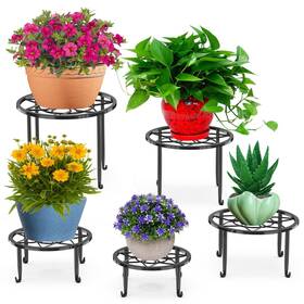 Autopromake 770807990971 5 Pack Metal Plant Stands Heavy Duty Potted Holder For Flower Pot Indoor Outd