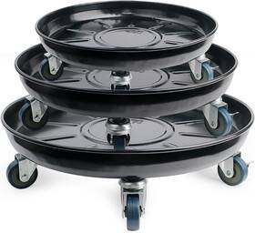Ayalight 696600032703 Metal Heavy Duty Plant Caddy Round Flower Pot Mover 3 Pakcs Mixed Of 12 Inch 14 And