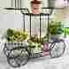B0148ev7f0 Dazone Garden Plant Stand Rack Cart Plants Holder Metal Flowers Display Patio