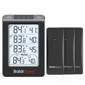 Baldrtherm 978312632001 Solar Photosensitive Three Channel Thermo-hygrometer Wireless Tem