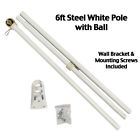 Swp-21 Ball Flag Steel Usa Wall White Gold Pole 6 Mount