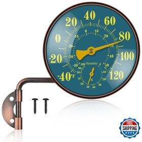 B0flcx2258 Ballment 4 Inch Outdoor Thermometer Hygrometer Brass Retro Patio Waterproof