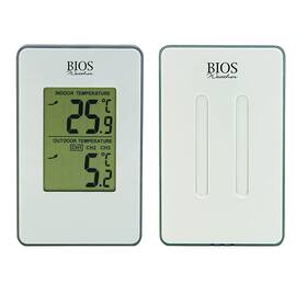 Bios 083118727434 Thermor Indoor/outdoor Wireless Thermometer Silver 6-inch X 6.25-inch 0.6