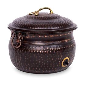 Birdrock Home Decorative Water Hose Holder With Lid Distressed Bronze Ground G