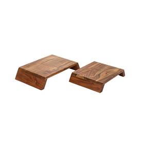Ah3181 Bloomingville Natural Acacia Wood Nesting Pedestals Set Of 2