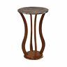 Bm160087 Benzara Transitional Wooden Plant Stand With Faux Marble 192551060760