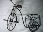 Bn-83 Black Metal Tricycle Large Wood Plant Stand Flower Pot Holder-floral Crafts